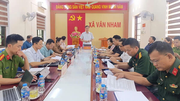 BAN TỔ CHỨC DIỄN TẬP XÃ VÂN NHAM HỌP TRIỂN KHAI CHƯƠNG TRÌNH DIỄN TẬP TÁC CHIẾN XÃ TRONG KHU VỰC PHÒNG THỦ NĂM 2026