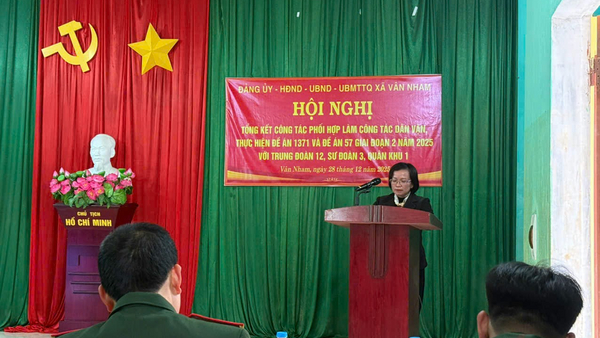 HỘI NGHỊ TỔNG KẾT CÔNG TÁC PHỐI HỢP LÀM CÔNG TÁC DÂN VẬN THỰC HIỆN ĐỀ ÁN 1371 VÀ ĐỀ ÁN 57 GIAI ĐOẠN 2 NĂM 2025 GIỮA ĐỊA PHƯƠNG VÀ TRUNG ĐOÀN 12, SƯ ĐOÀN 3, QUÂN KHU 1